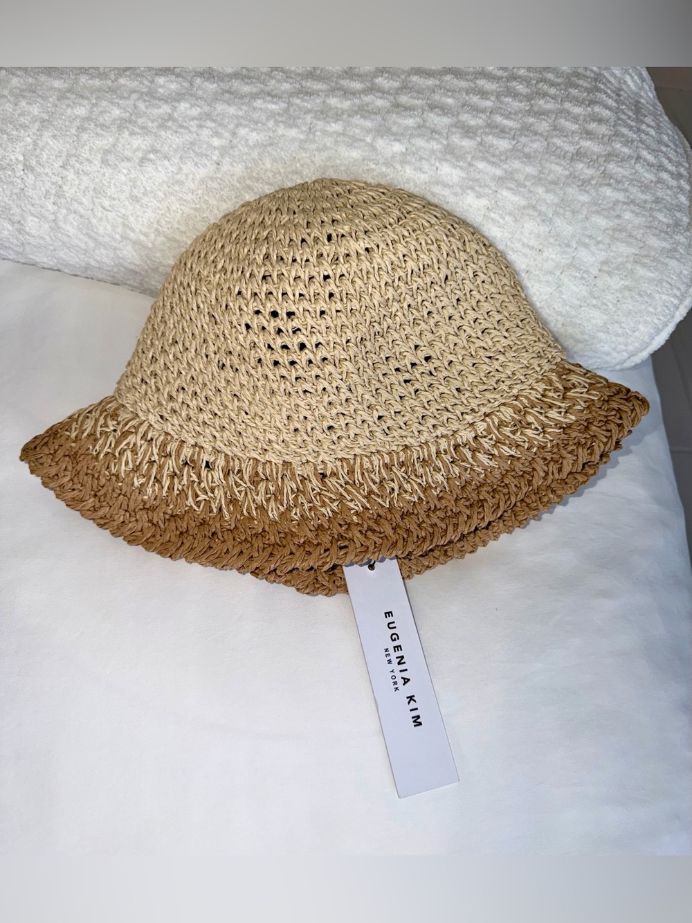 NWT Eugenia Kim Raffia Bucket Hat - Ivory